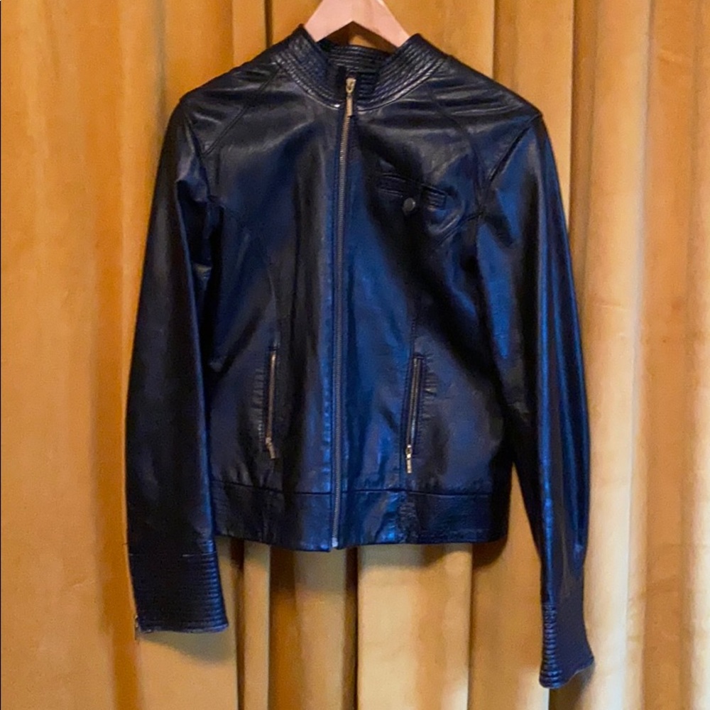 Arden B leather moto jacket.